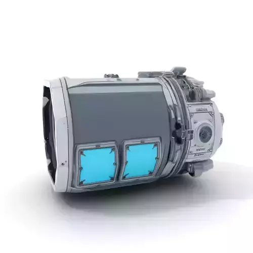 Futuristic Camera Lens Model Pack with Electronic Display Low-poly 3D model