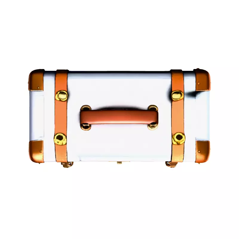 Vintage Metal Suitcase 3D Model Low-poly 3D model_7