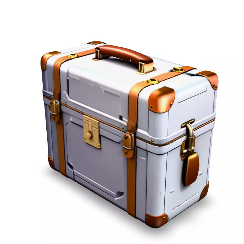 Vintage Metal Suitcase 3D Model Low-poly 3D model_1