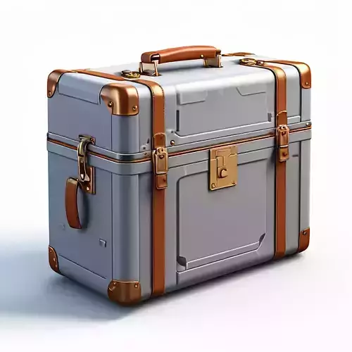 Vintage Metal Suitcase 3D Model