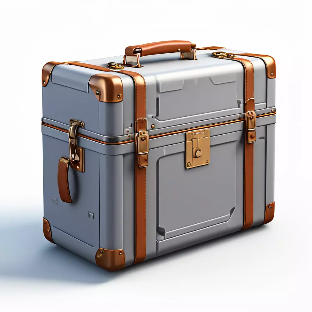 Vintage Metal Suitcase 3D Model Low-poly 3D model_0