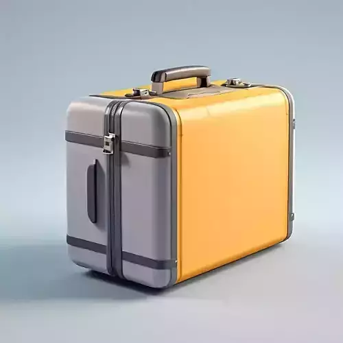 Realistic Retro Travel Suitcase 3D Model Low-poly 3D model