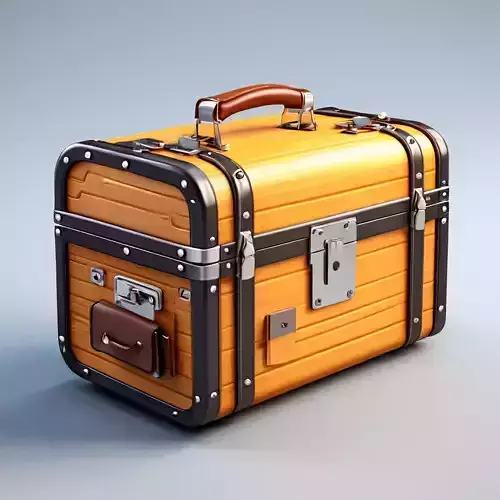 Vintage Travel Suitcase 3D Model