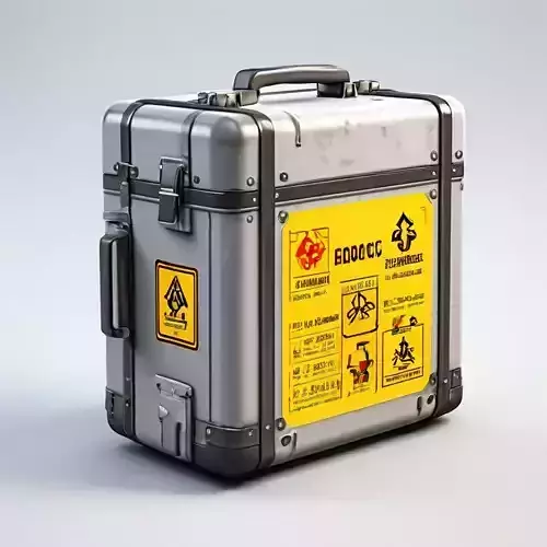 Metal Biohazard Suitcase Game Asset Low-poly 3D model
