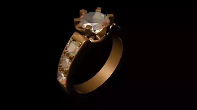 womens diamond wedding ring  Low-poly 3D model