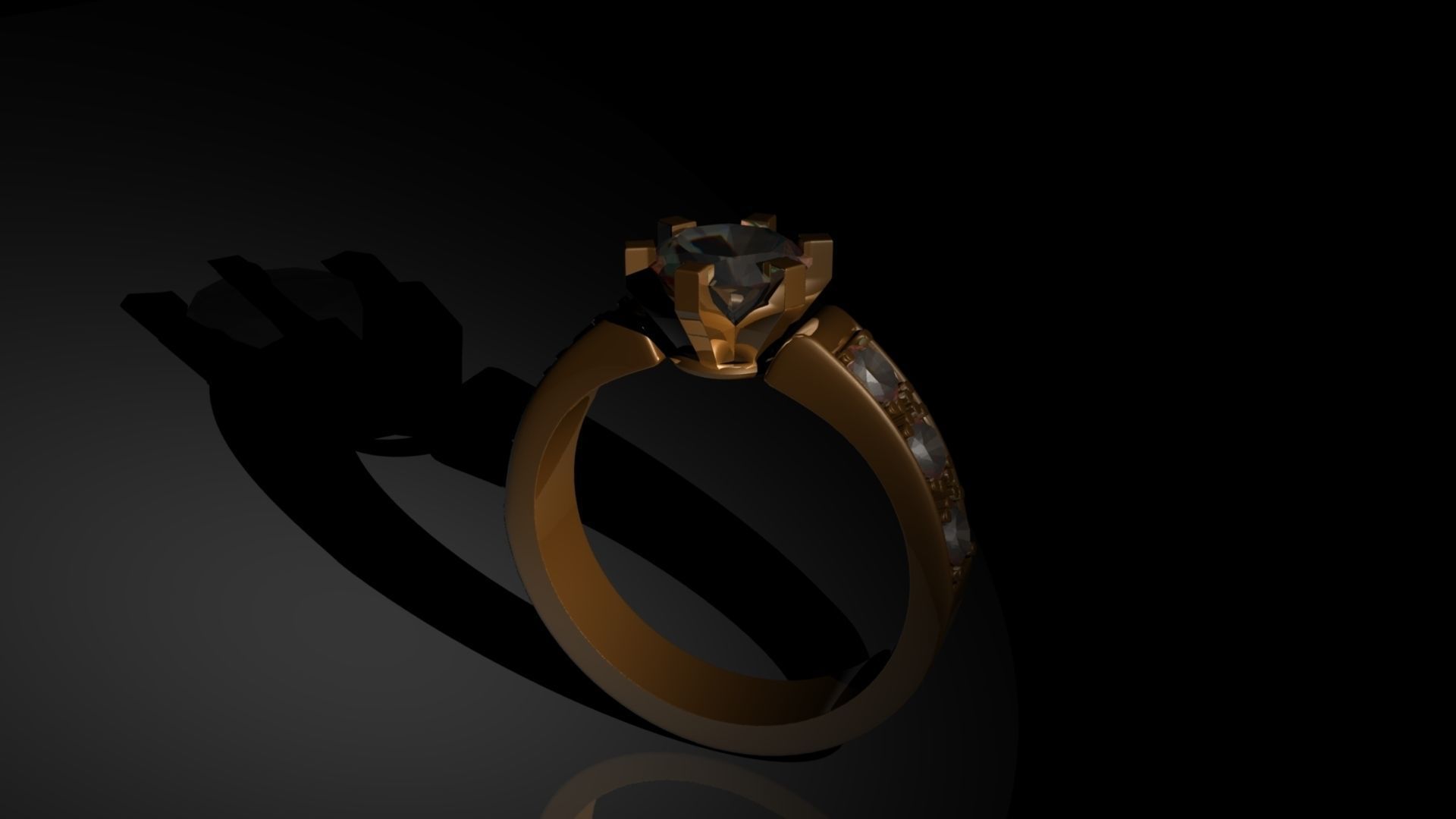 womens diamond wedding ring  Low-poly 3D model_2