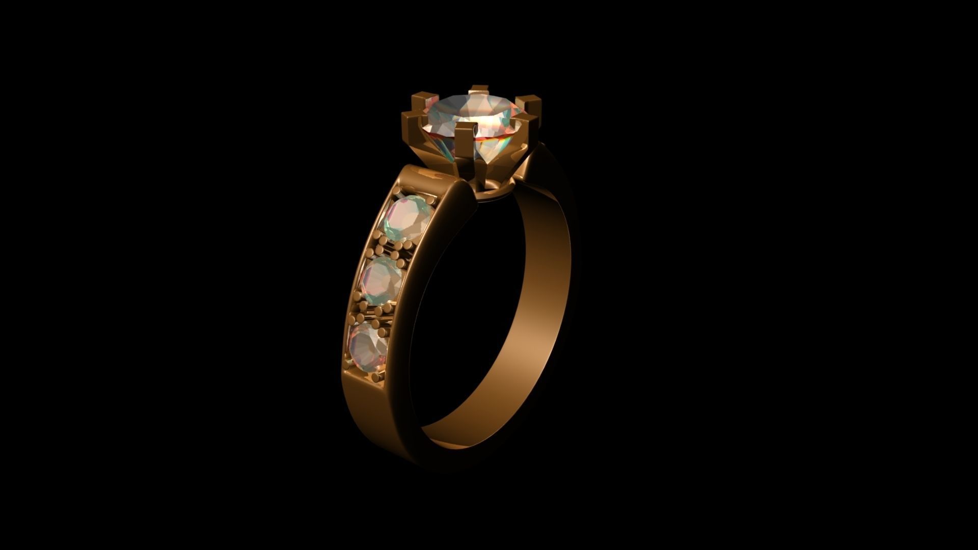 womens diamond wedding ring  Low-poly 3D model_1