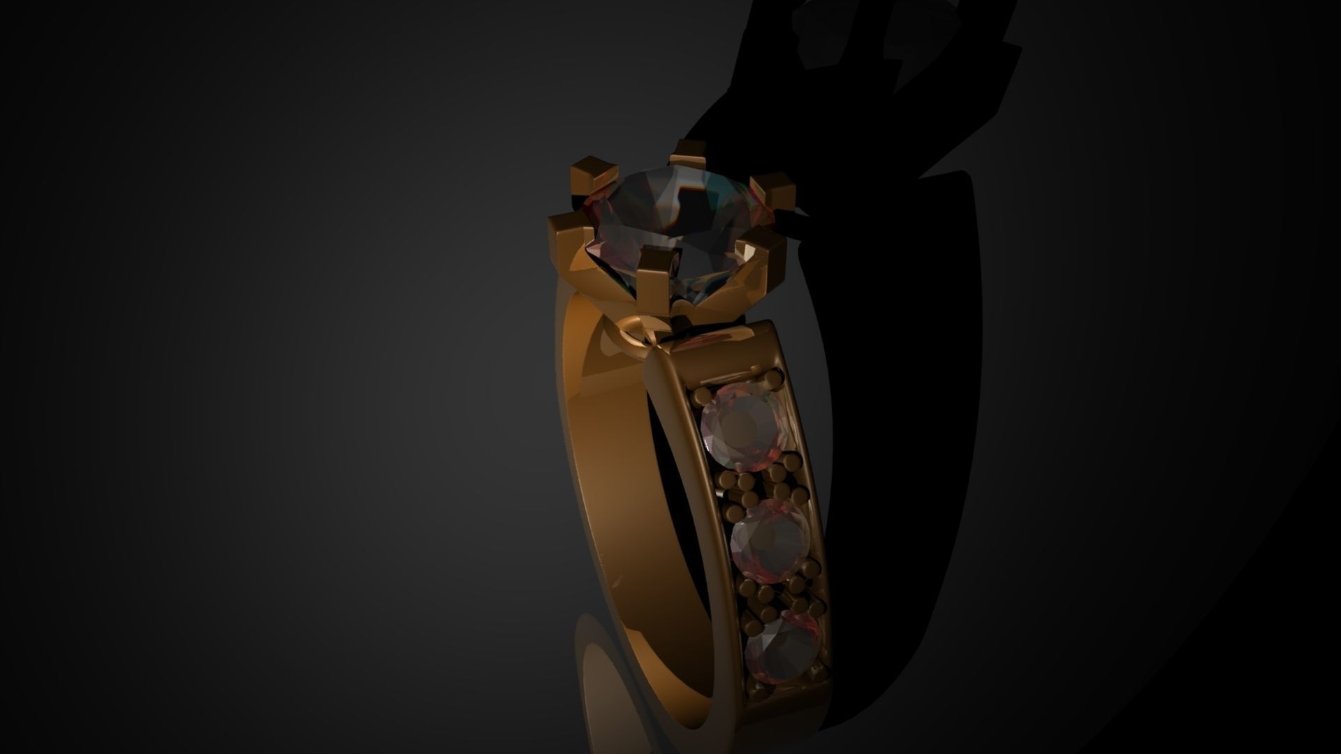 womens diamond wedding ring  Low-poly 3D model_4