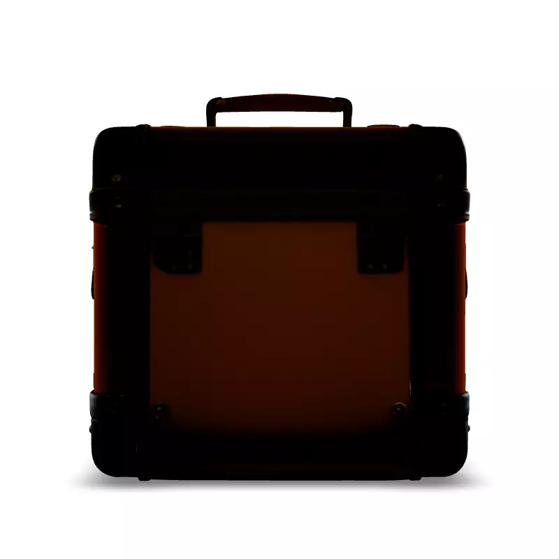 Vintage Orange Metal Suitcase 3D Model Low-poly 3D model_6