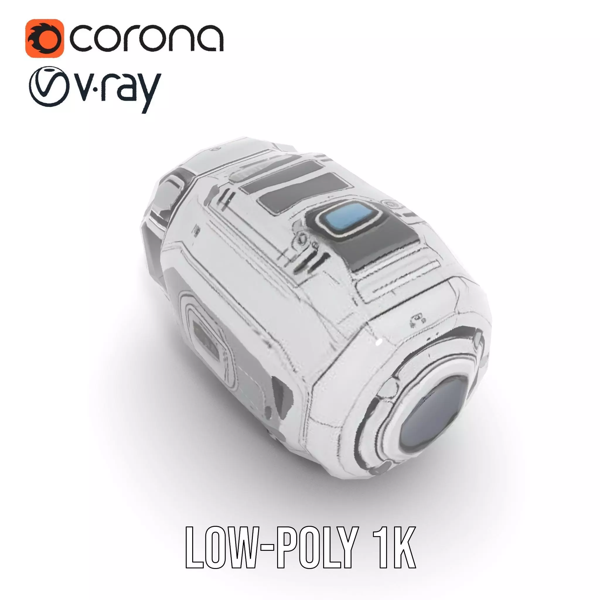 Futuristic Space Pod Interior Model Pack Low-poly 3D model_9