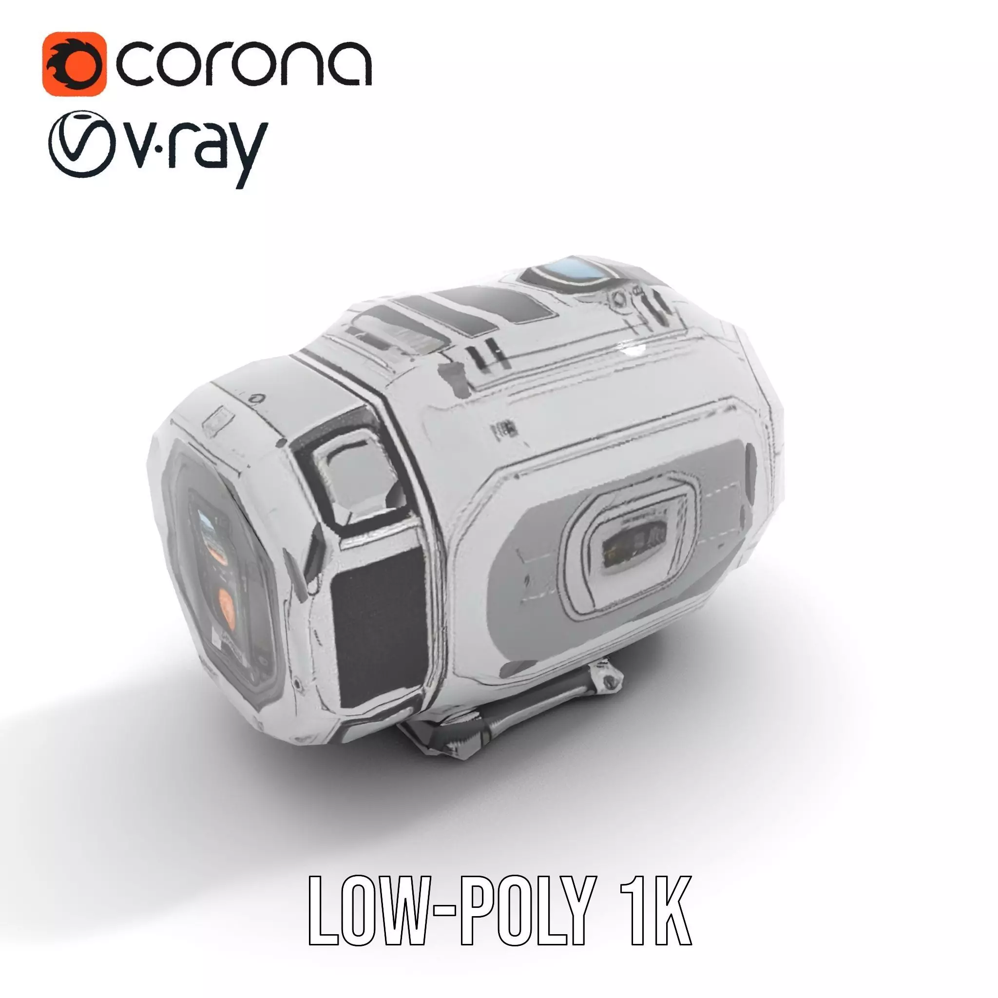 Futuristic Space Pod Interior Model Pack Low-poly 3D model_8