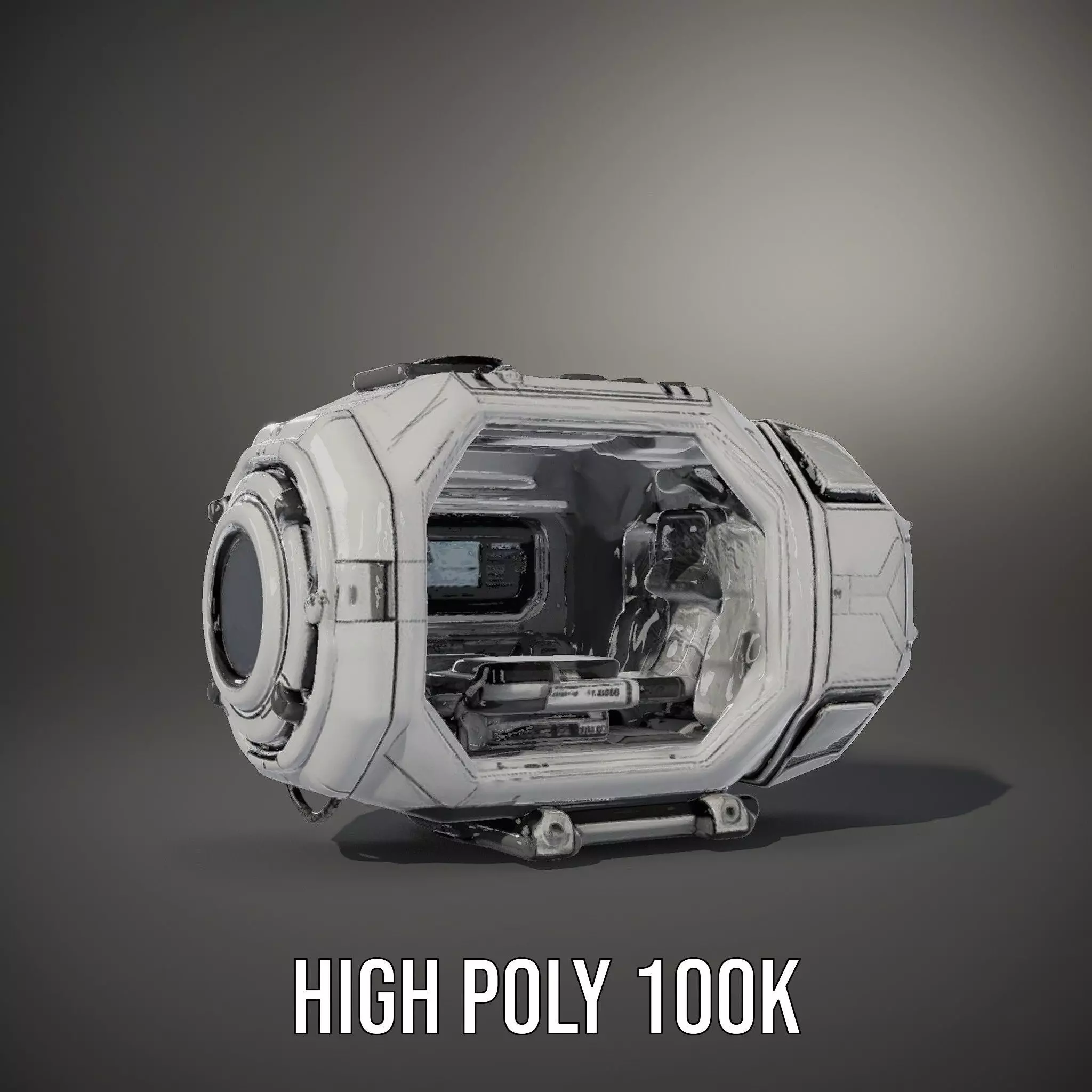 Futuristic Space Pod Interior Model Pack Low-poly 3D model_24