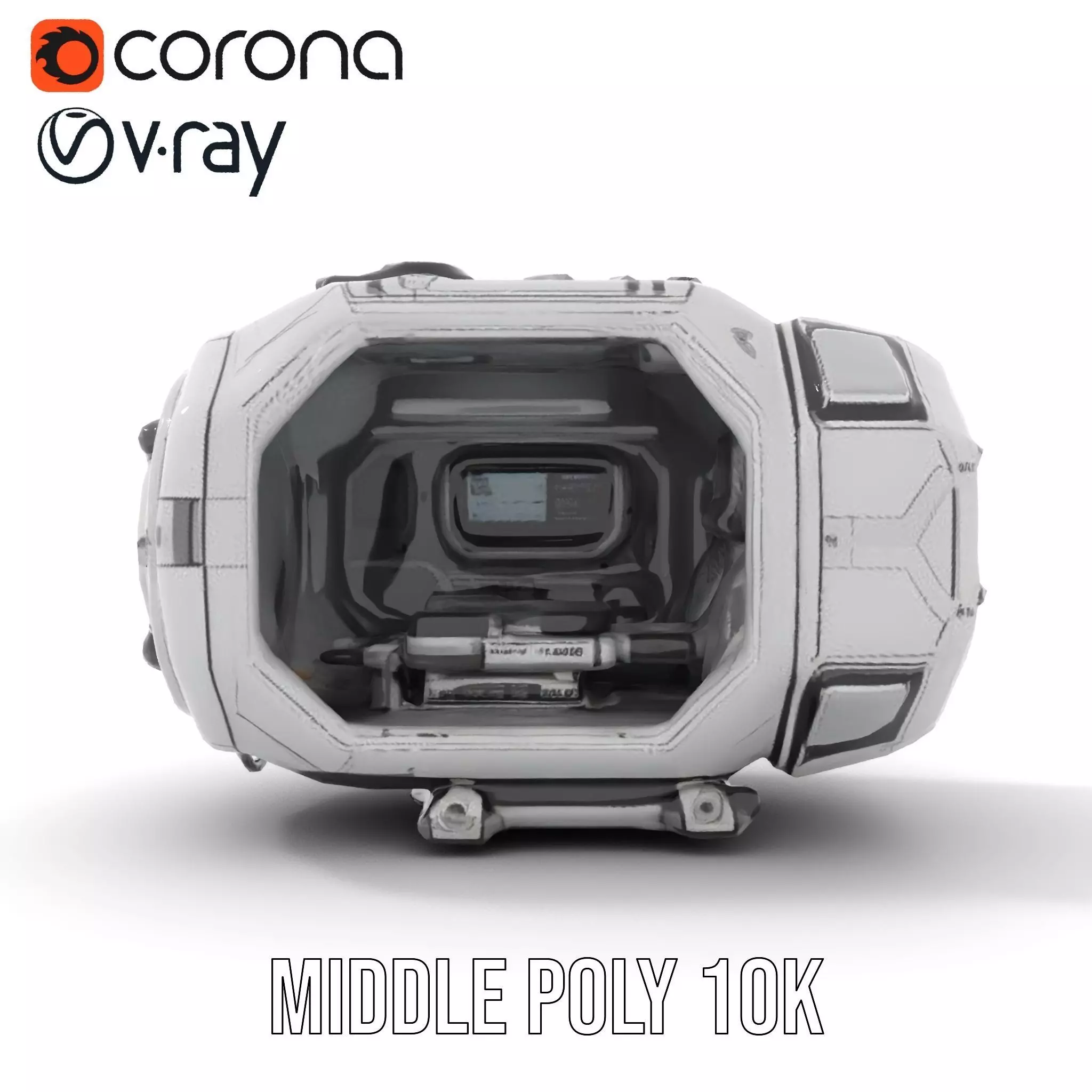 Futuristic Space Pod Interior Model Pack Low-poly 3D model_22