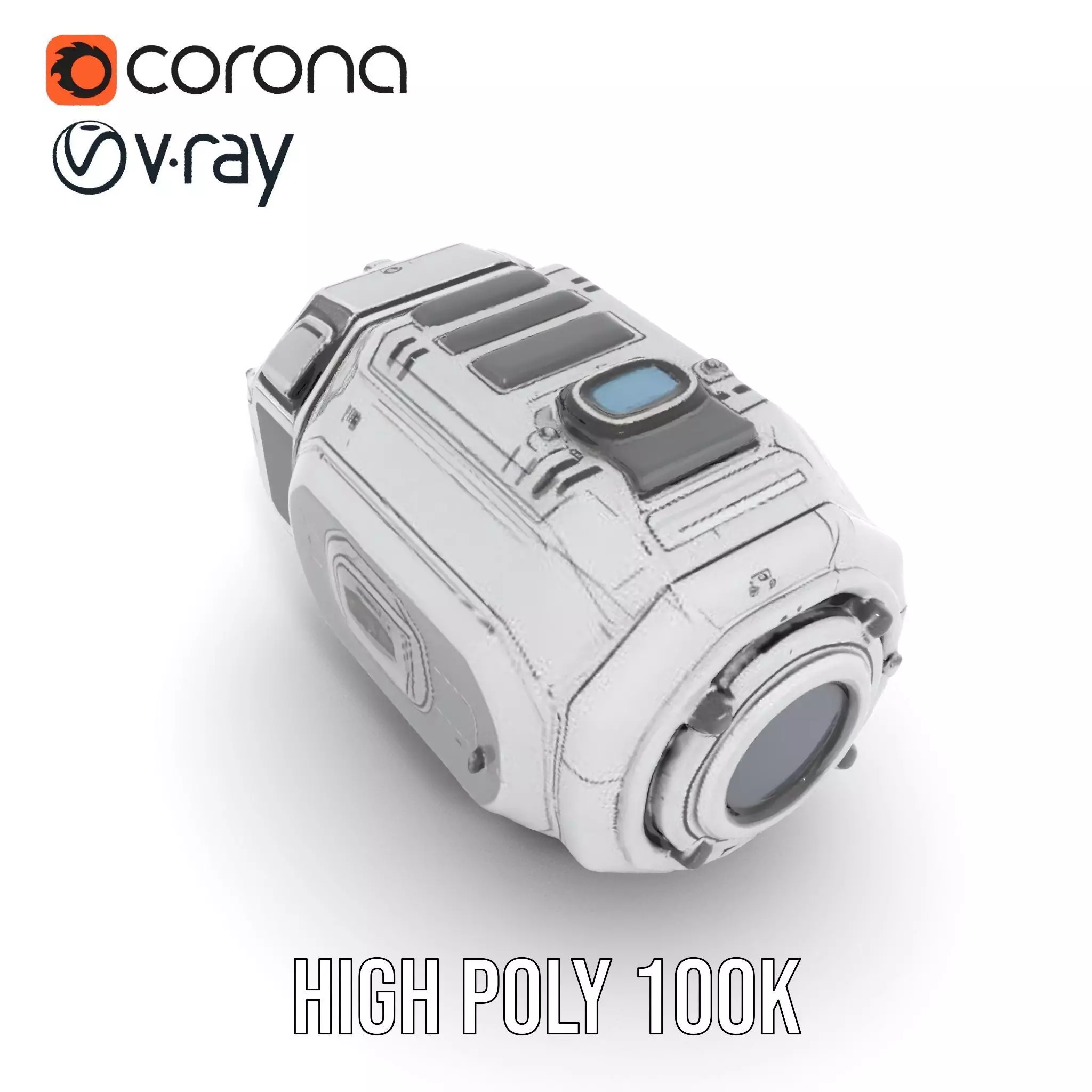 Futuristic Space Pod Interior Model Pack Low-poly 3D model_18