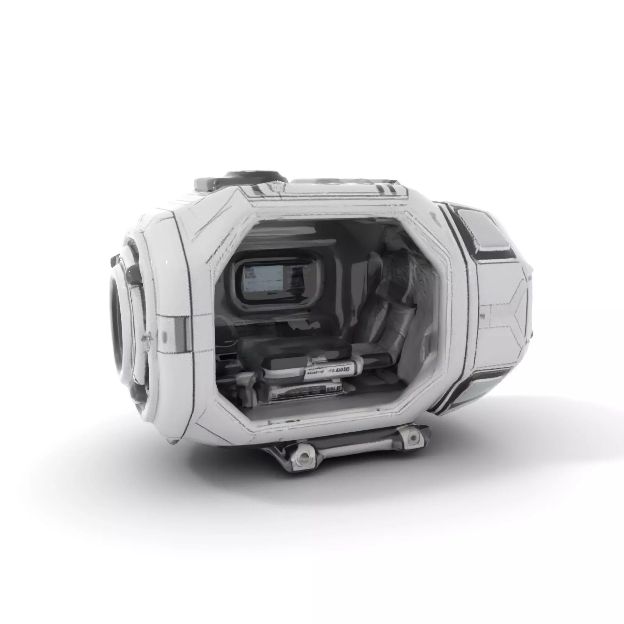 Futuristic Space Pod Interior Model Pack Low-poly 3D model_7