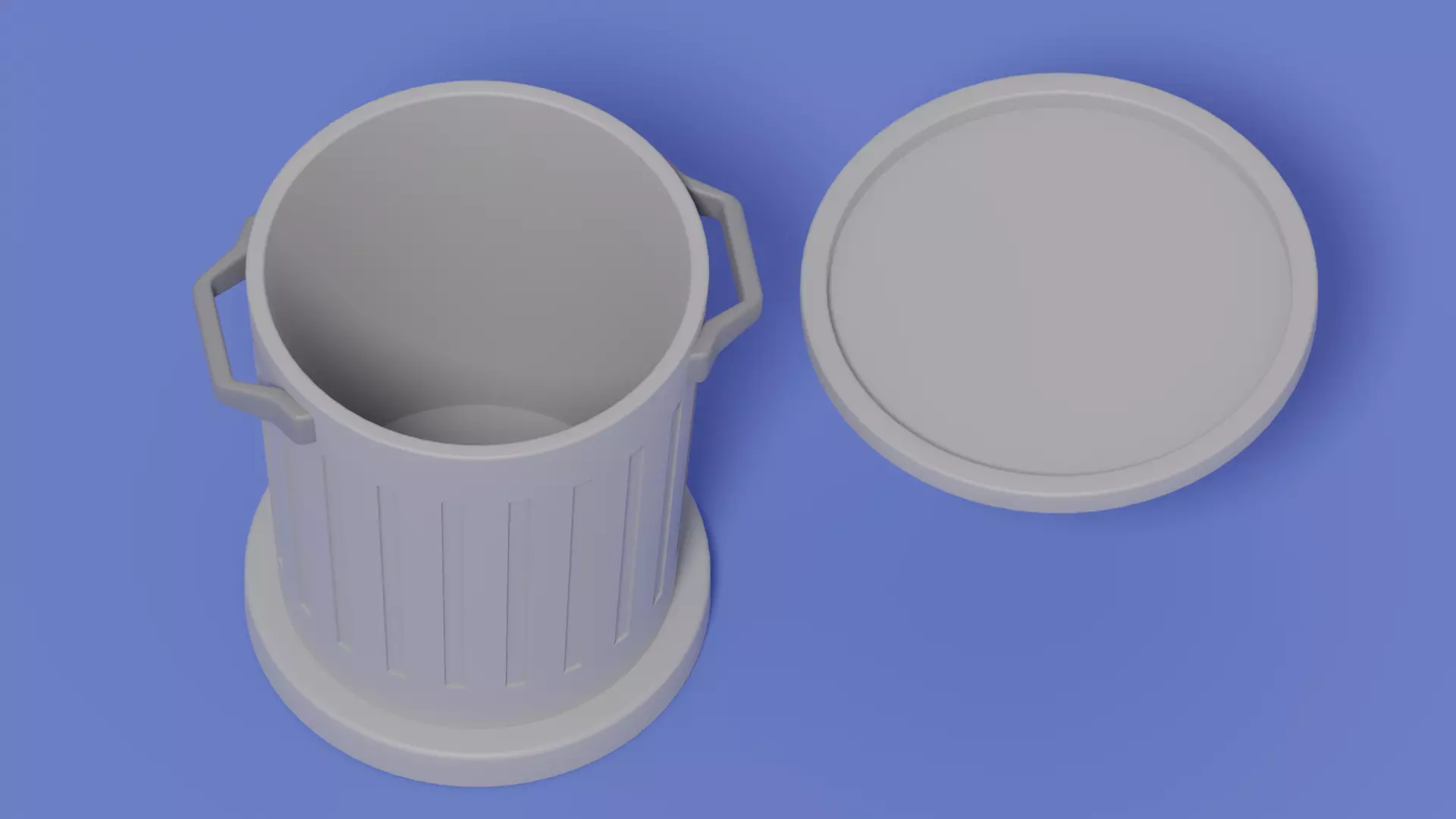 Cartoon Trash Can 3D model_2