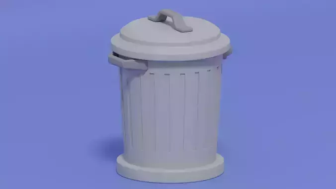 Cartoon Trash Can 3D model