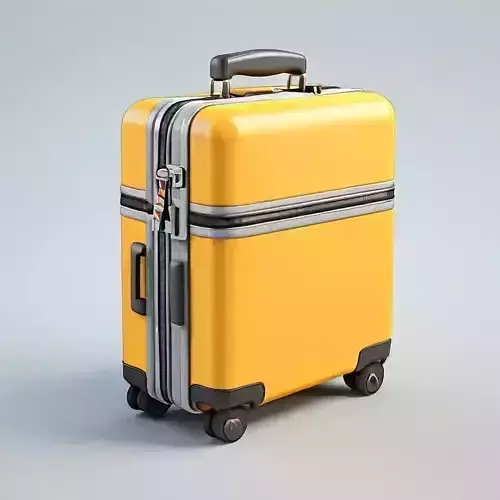 Realistic Rolling Suitcase Yellow