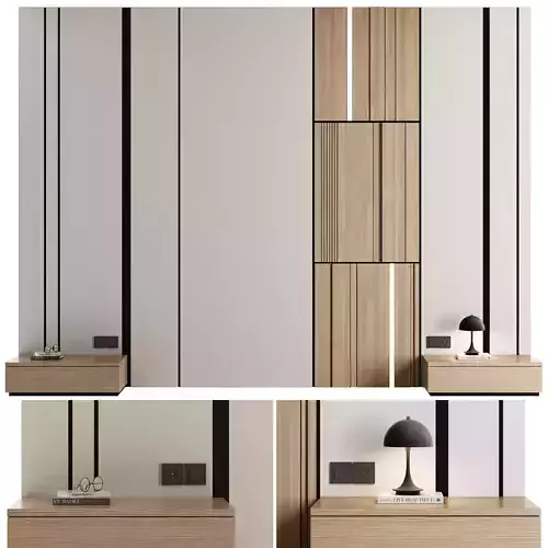 Headboard Wall Panel Composition 21 3D model