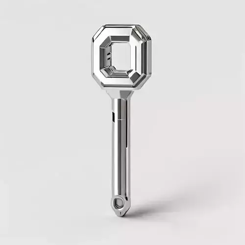 Modern Chrome Key 3D Model Low-poly 3D model
