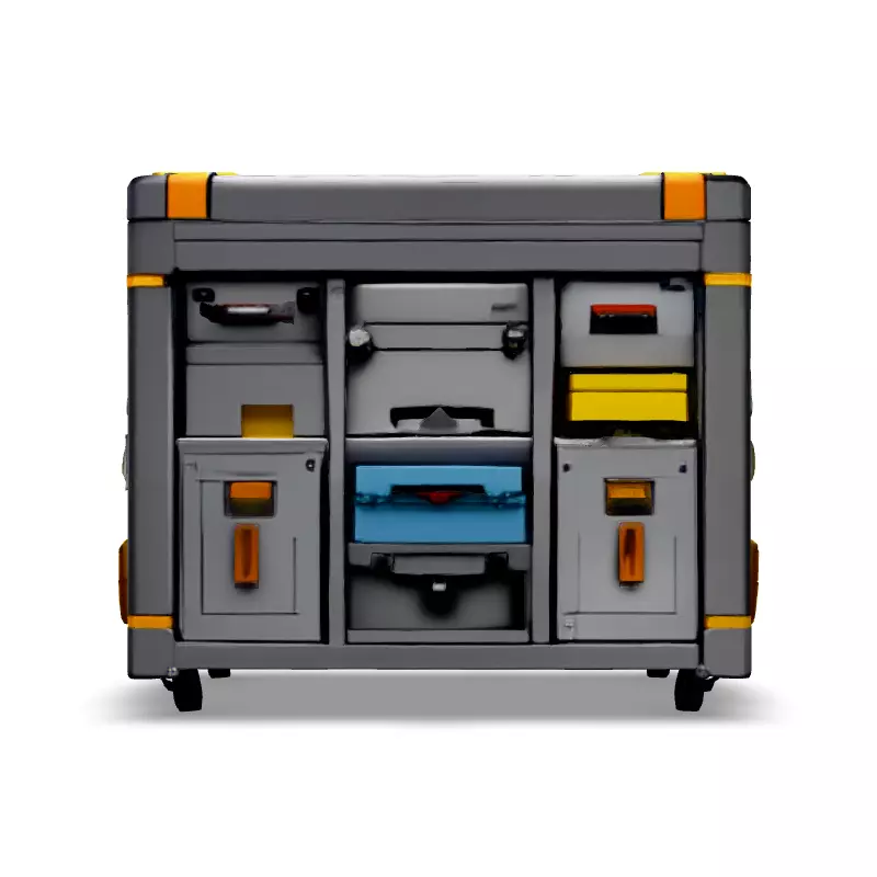 SciFi Rolling Storage Container Low-poly 3D model_3