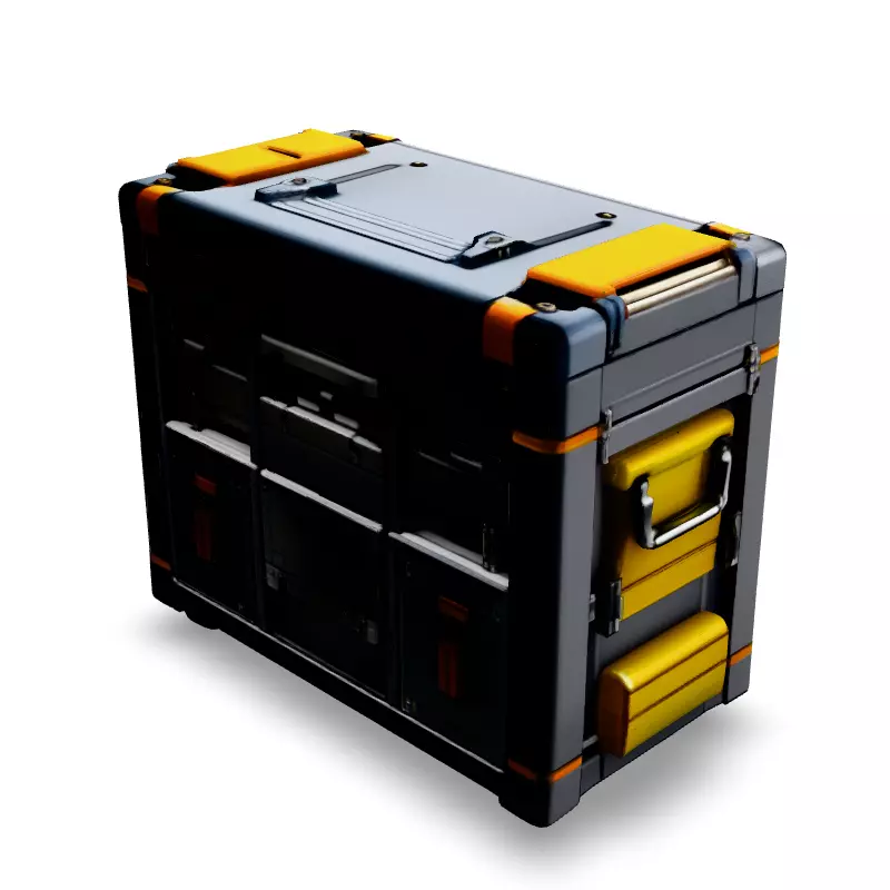 SciFi Rolling Storage Container Low-poly 3D model_5