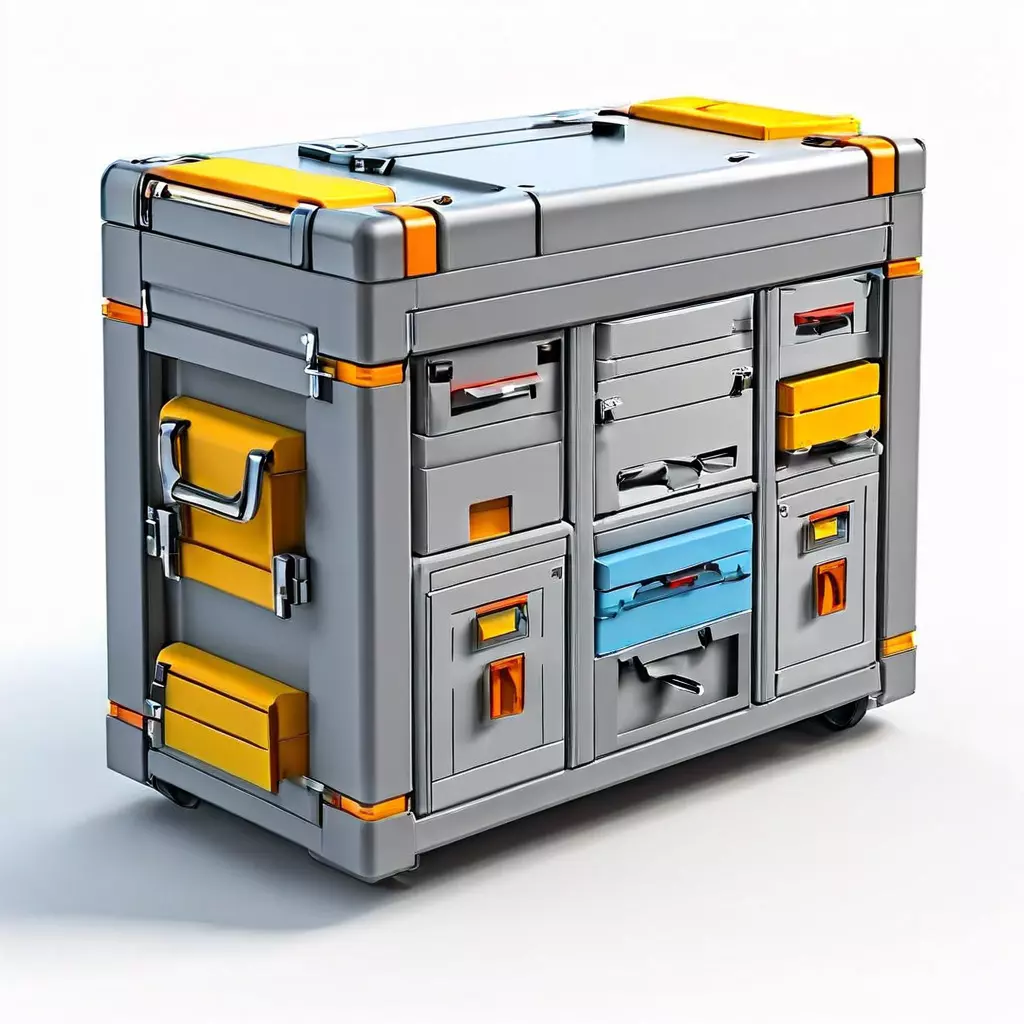 SciFi Rolling Storage Container Low-poly 3D model_0