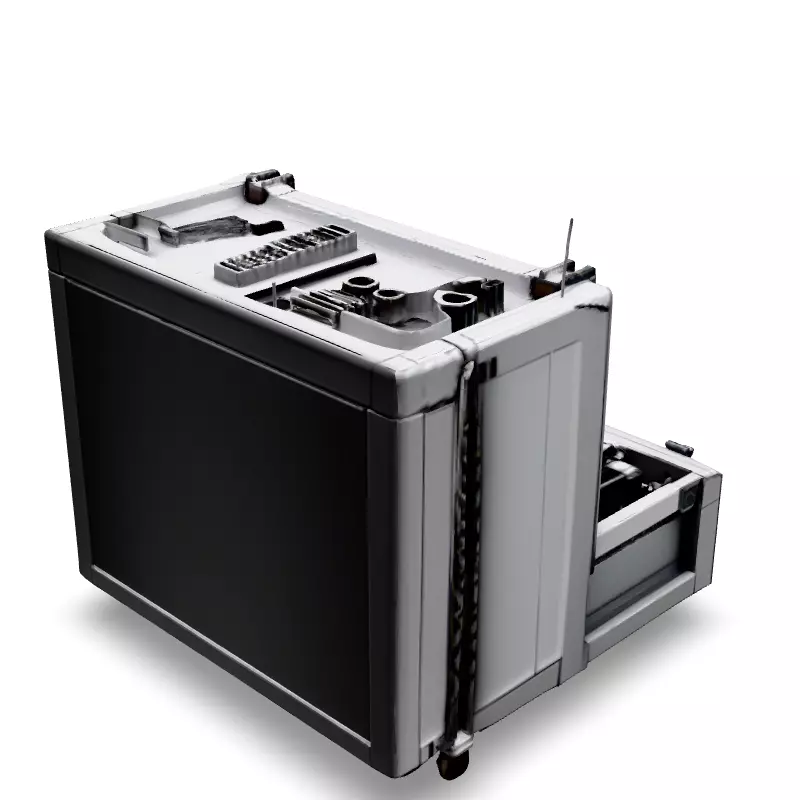 SciFi Storage Container with Drawers Low-poly 3D model_5