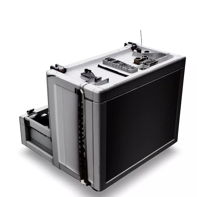 SciFi Storage Container with Drawers Low-poly 3D model_4