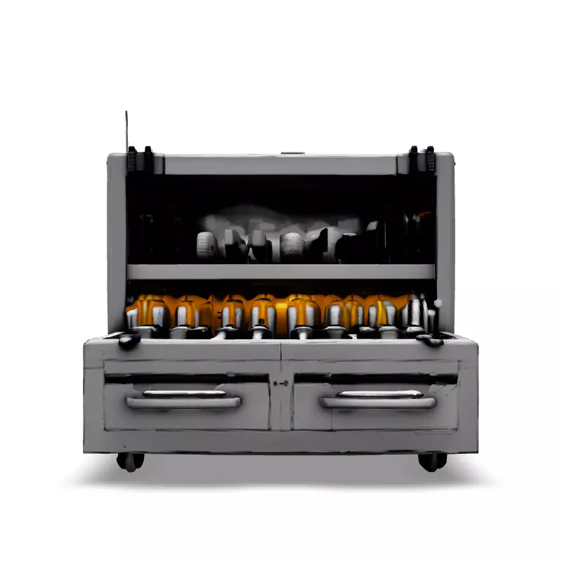 SciFi Storage Container with Drawers Low-poly 3D model_3