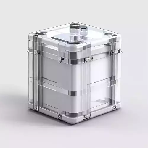 HighTech Storage Container with Transparent Sides Low-poly 3D model