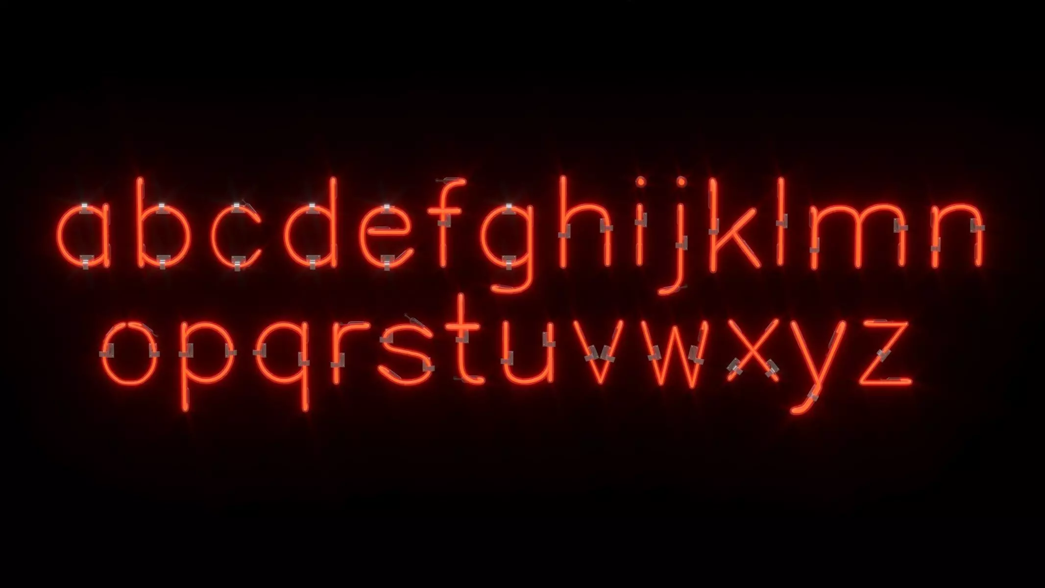 Neon Letters and Numbers Uppercase Lowercase 3D model_18