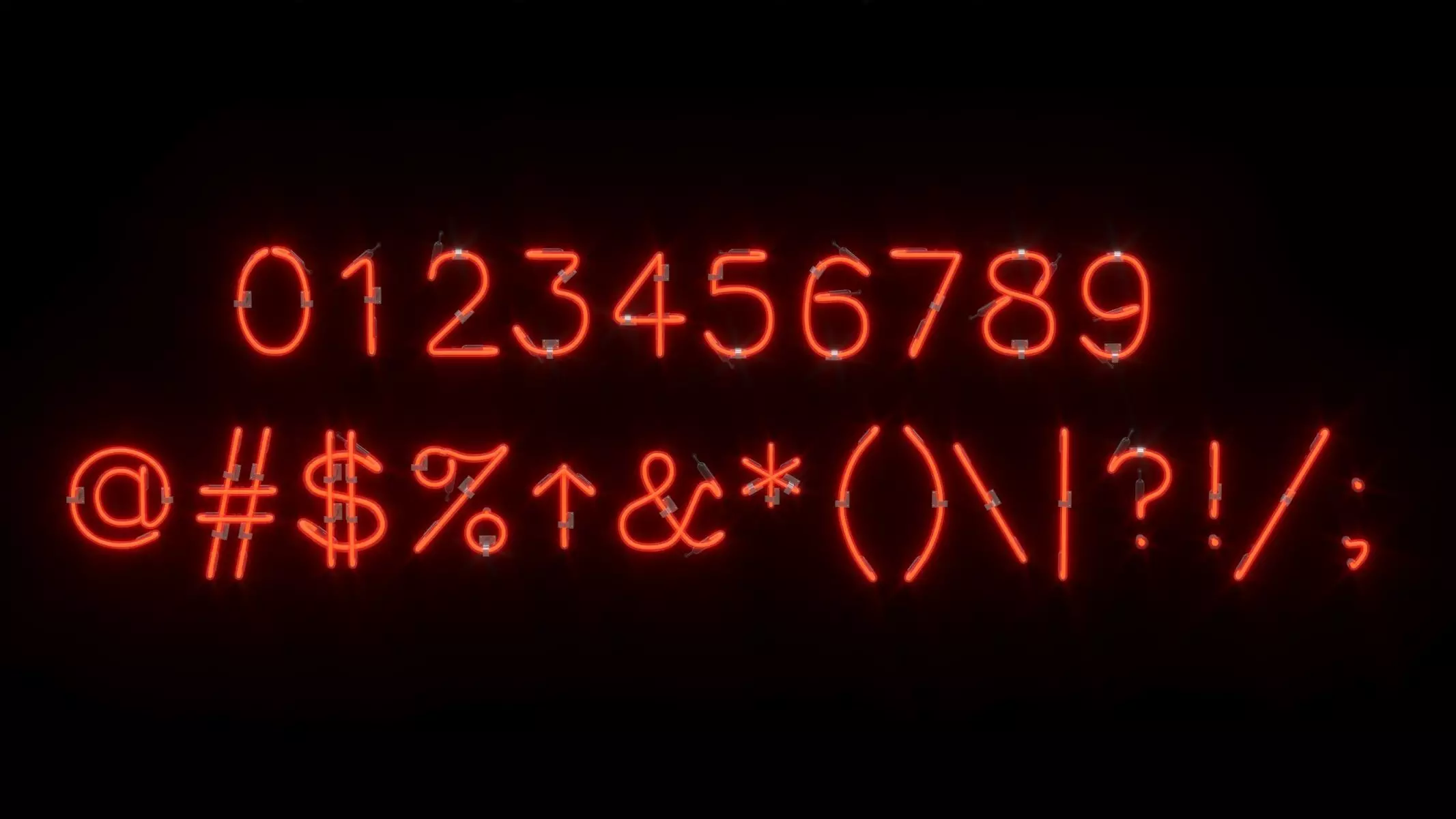 Neon Letters and Numbers Uppercase Lowercase 3D model_20