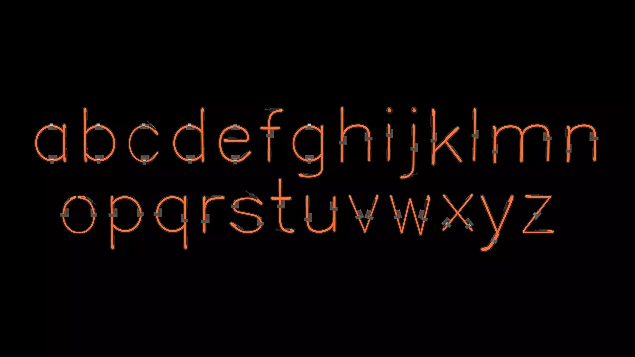 Neon Letters and Numbers Uppercase Lowercase 3D model_17