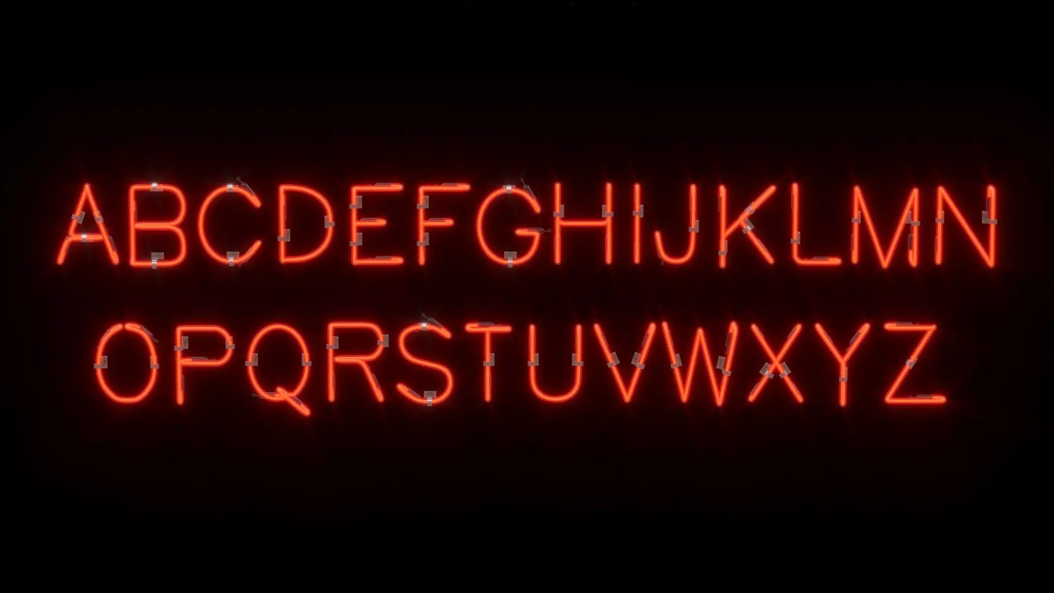 Neon Letters and Numbers Uppercase Lowercase 3D model_16