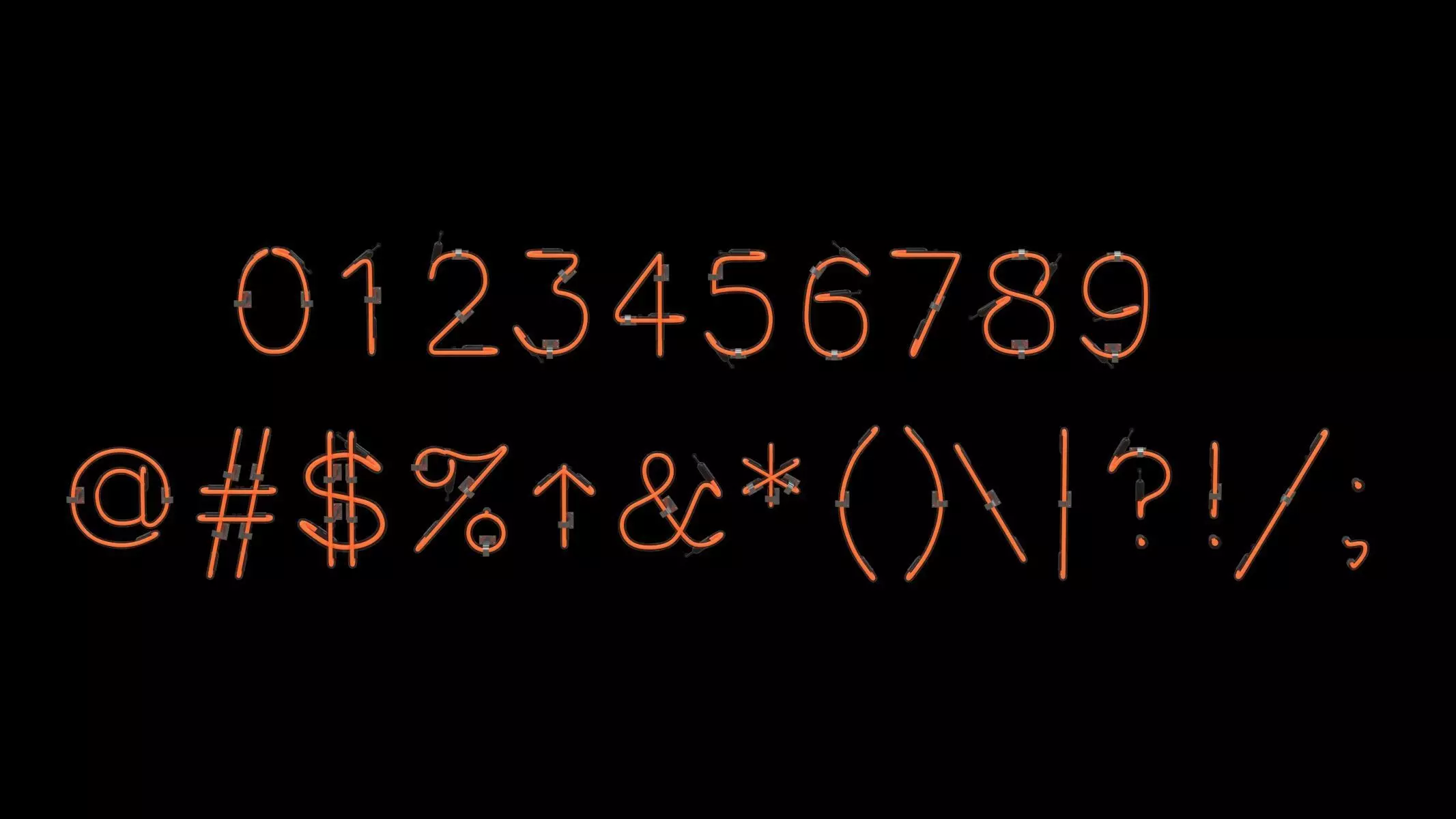 Neon Letters and Numbers Uppercase Lowercase 3D model_19