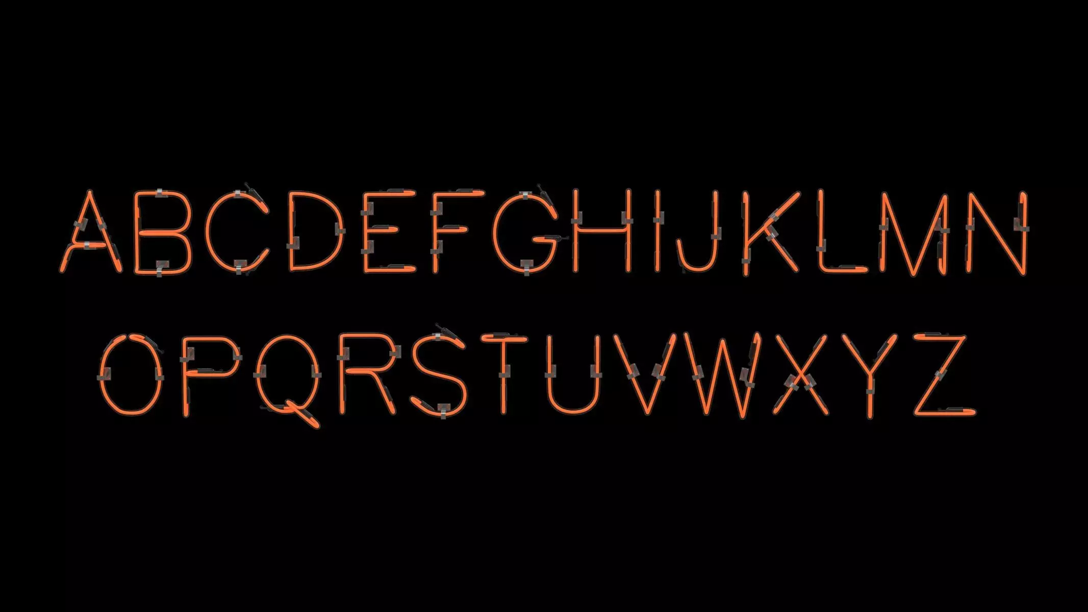 Neon Letters and Numbers Uppercase Lowercase 3D model_15