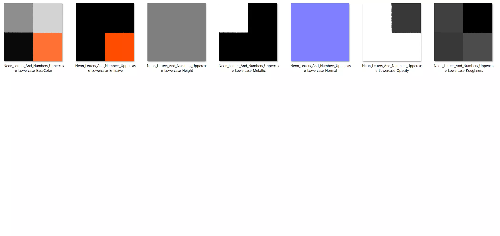 Neon Letters and Numbers Uppercase Lowercase 3D model_9