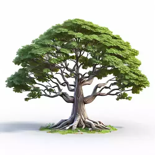Stylized Ancient Oak Tree 3D Model Low-poly 3D model
