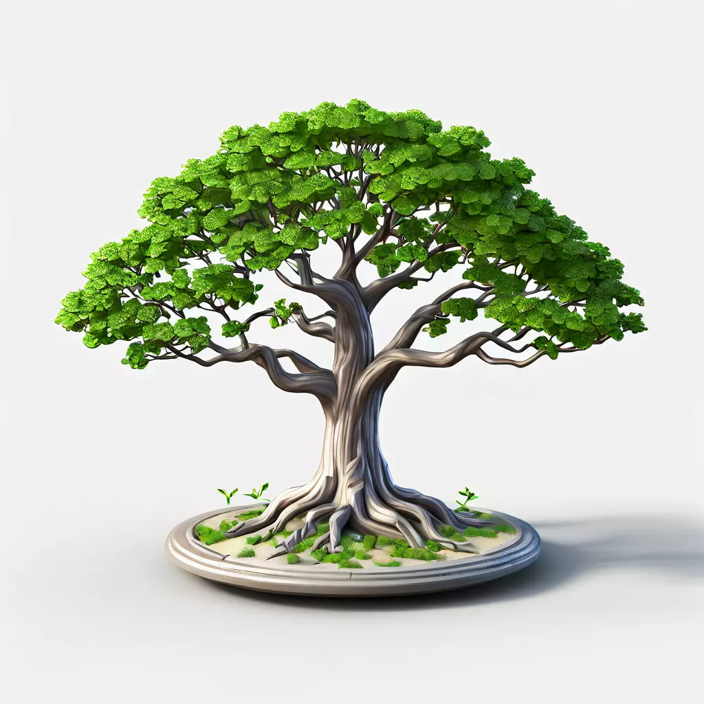 Stylized Bonsai Tree 3D Model Low-poly 3D model_0
