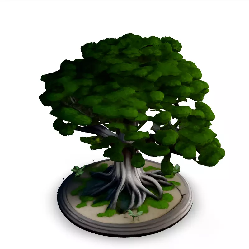 Stylized Bonsai Tree 3D Model Low-poly 3D model_1