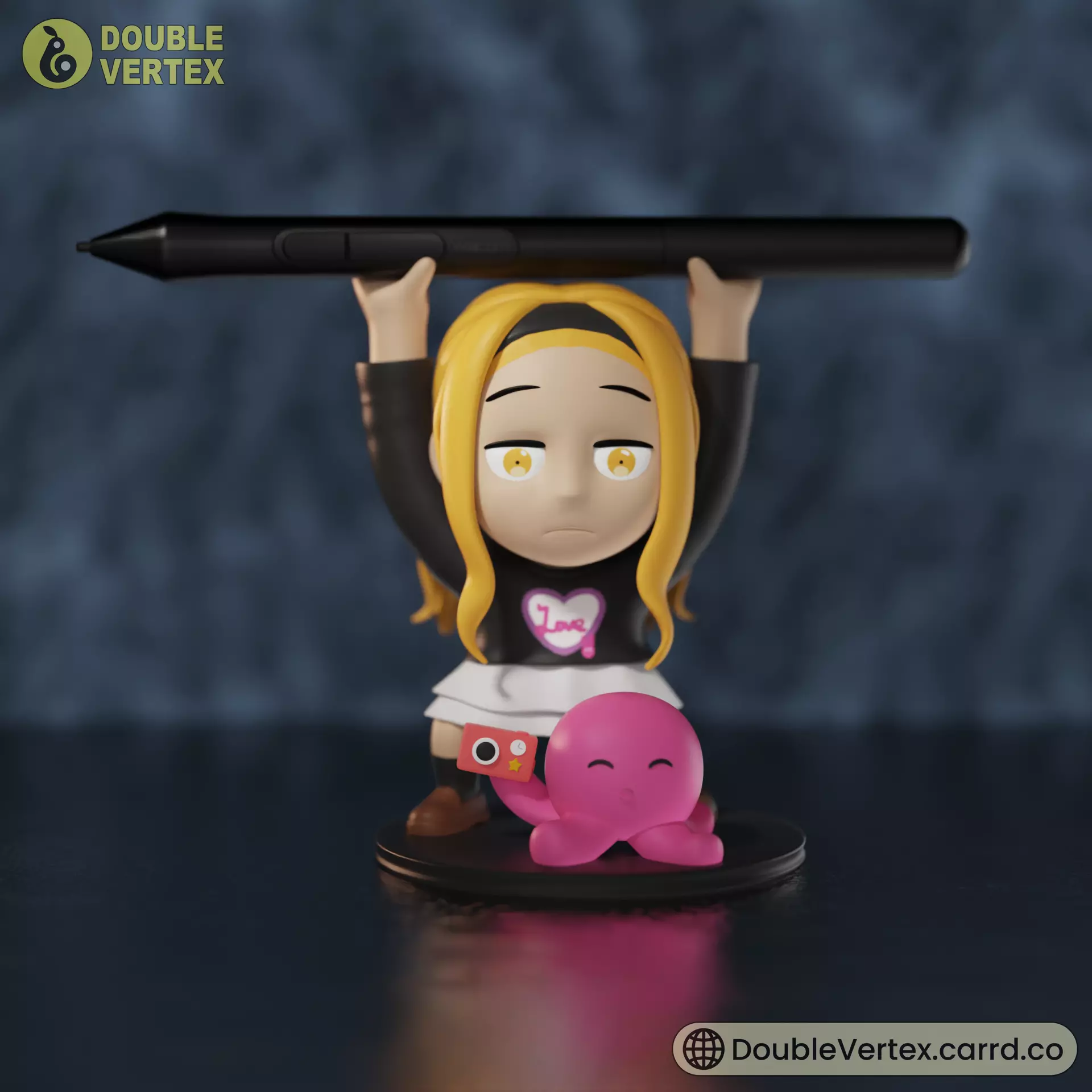 Marina and Takopi Chibi Pen Holder 3D print model