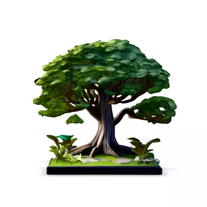 Stylized Low Poly Tree Diorama Low-poly 3D model_6