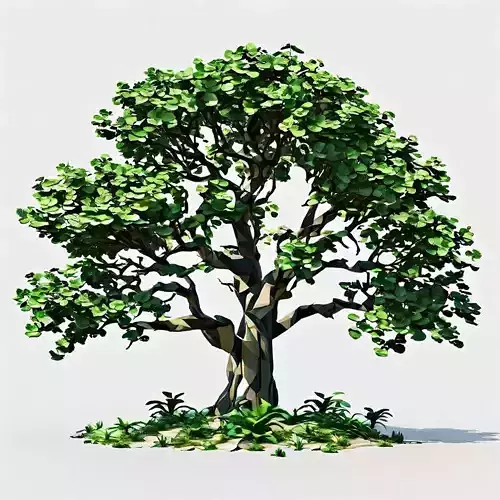 LowPoly Stylized Tree with Ground Patch