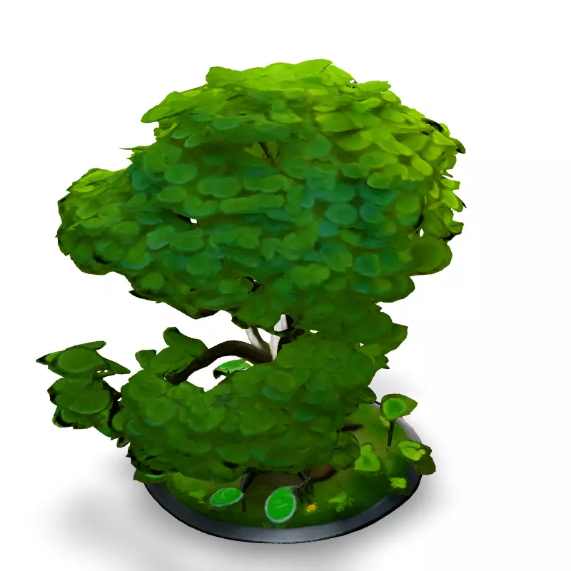Stylized Bonsai Tree 3D Model Low-poly 3D model_2