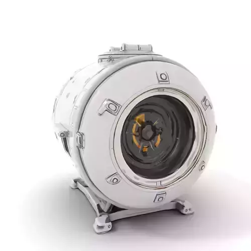 Futuristic Engine Model Pack with LEDs and Metallic Surface Low-poly 3D model