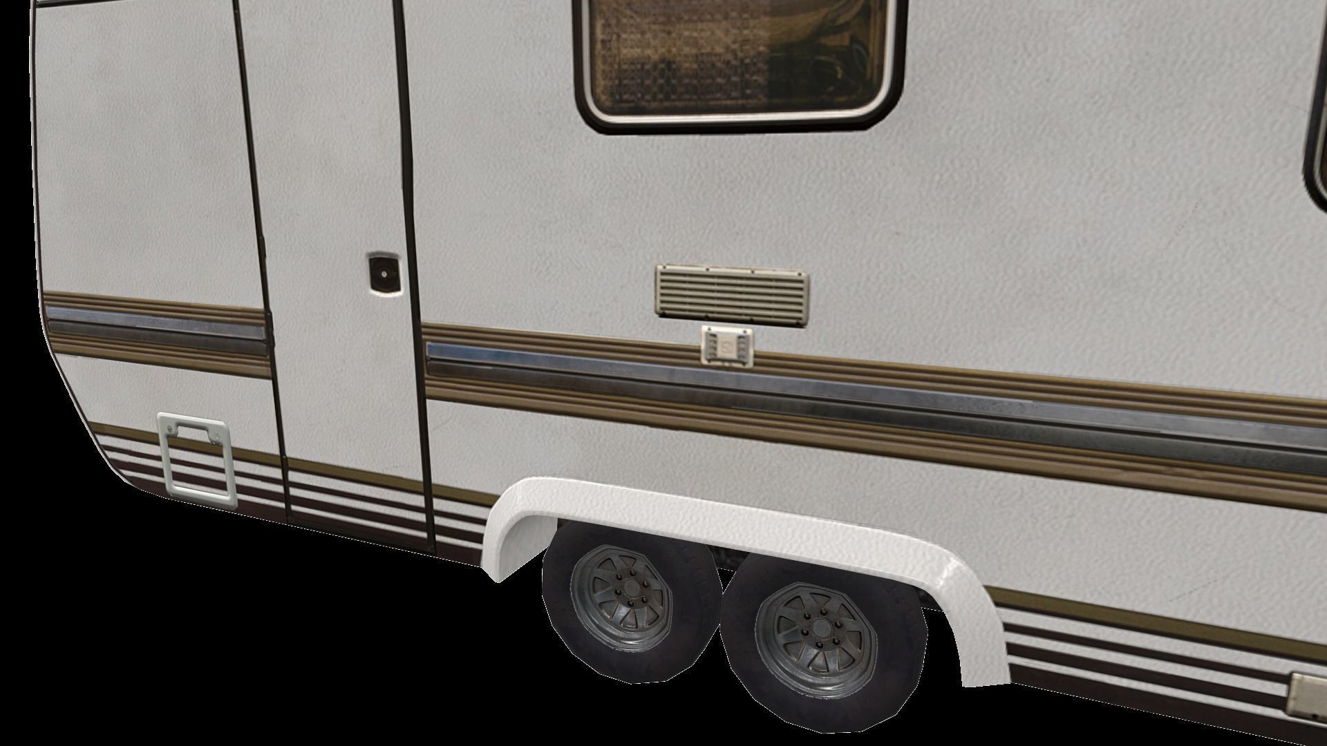 PBR Caravan Lowpoly camper trailer Low-poly 3D model_22