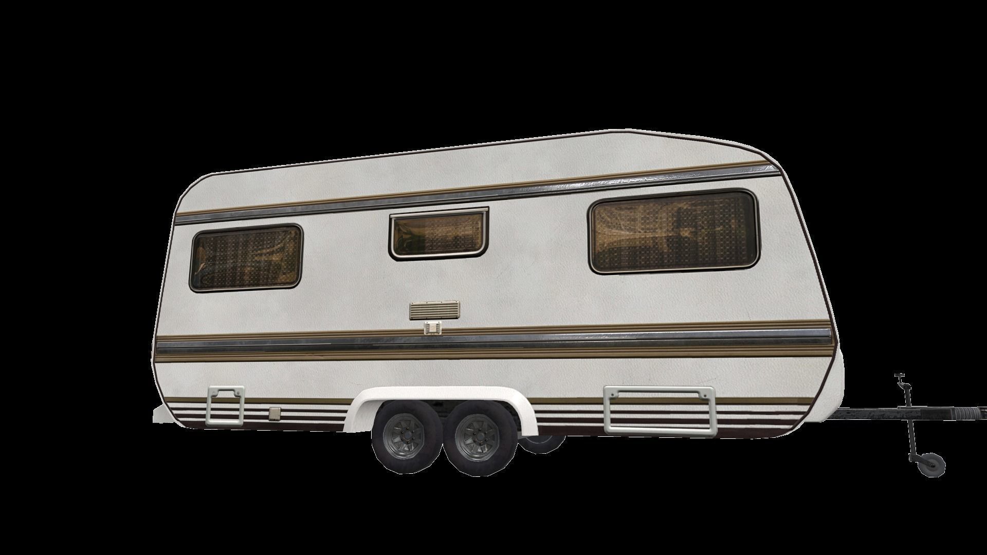 PBR Caravan Lowpoly camper trailer Low-poly 3D model_17