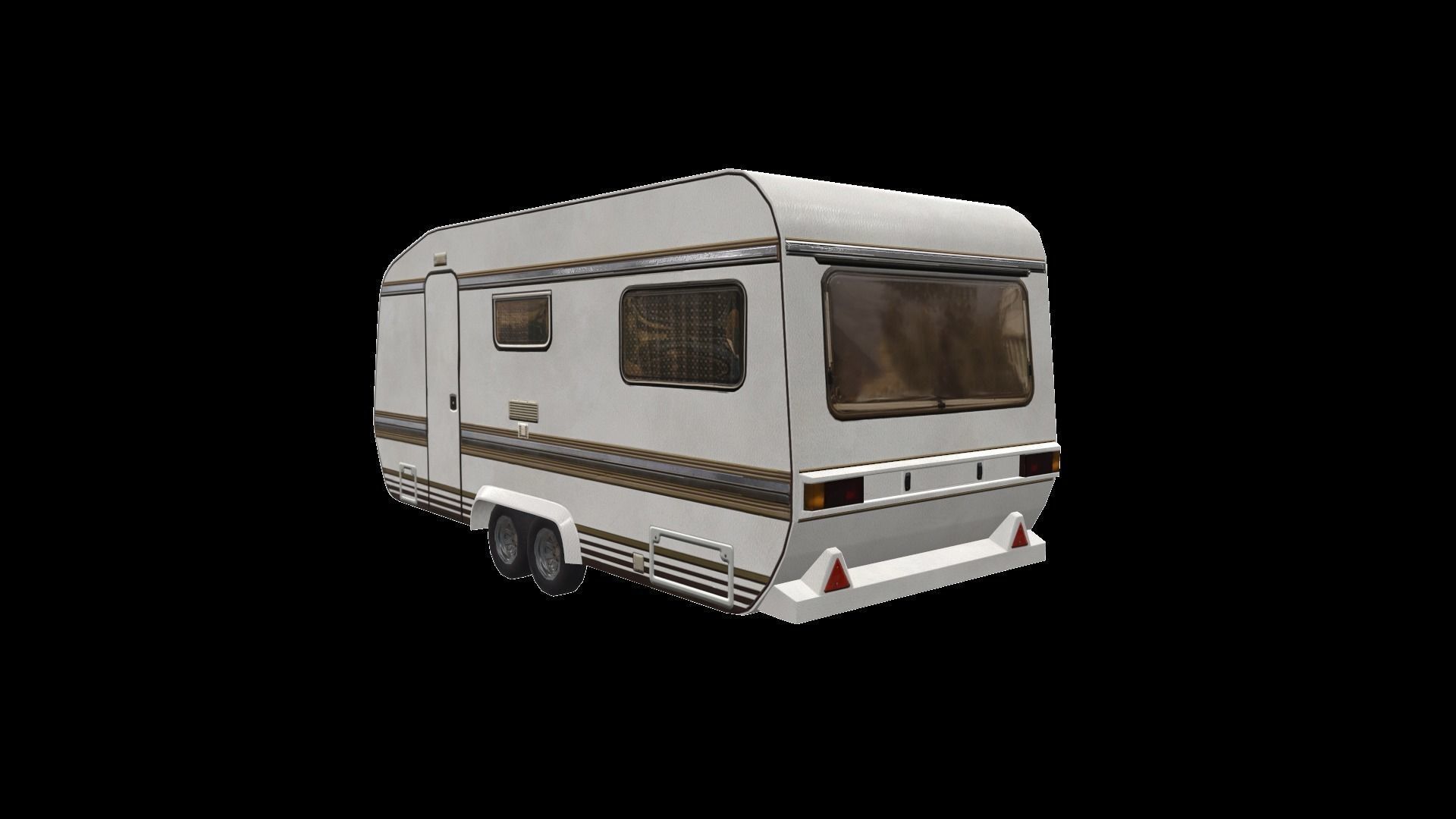 PBR Caravan Lowpoly camper trailer Low-poly 3D model_5