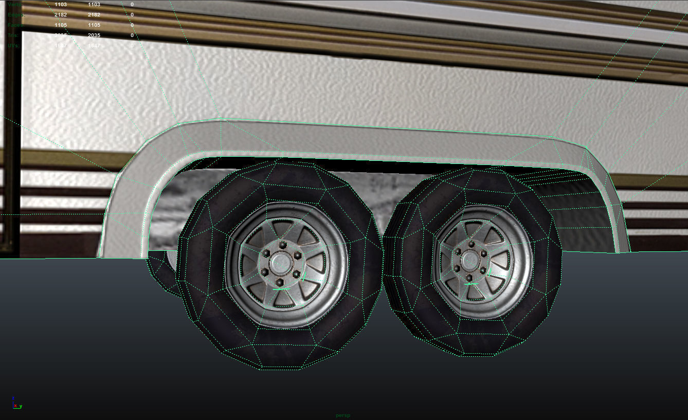 PBR Caravan Lowpoly camper trailer Low-poly 3D model_19